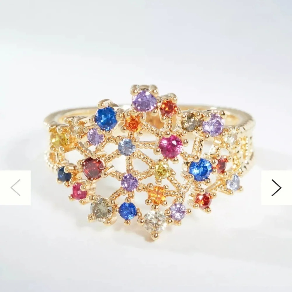 nwot anthropologie raini Multicolor cocktail Ring os